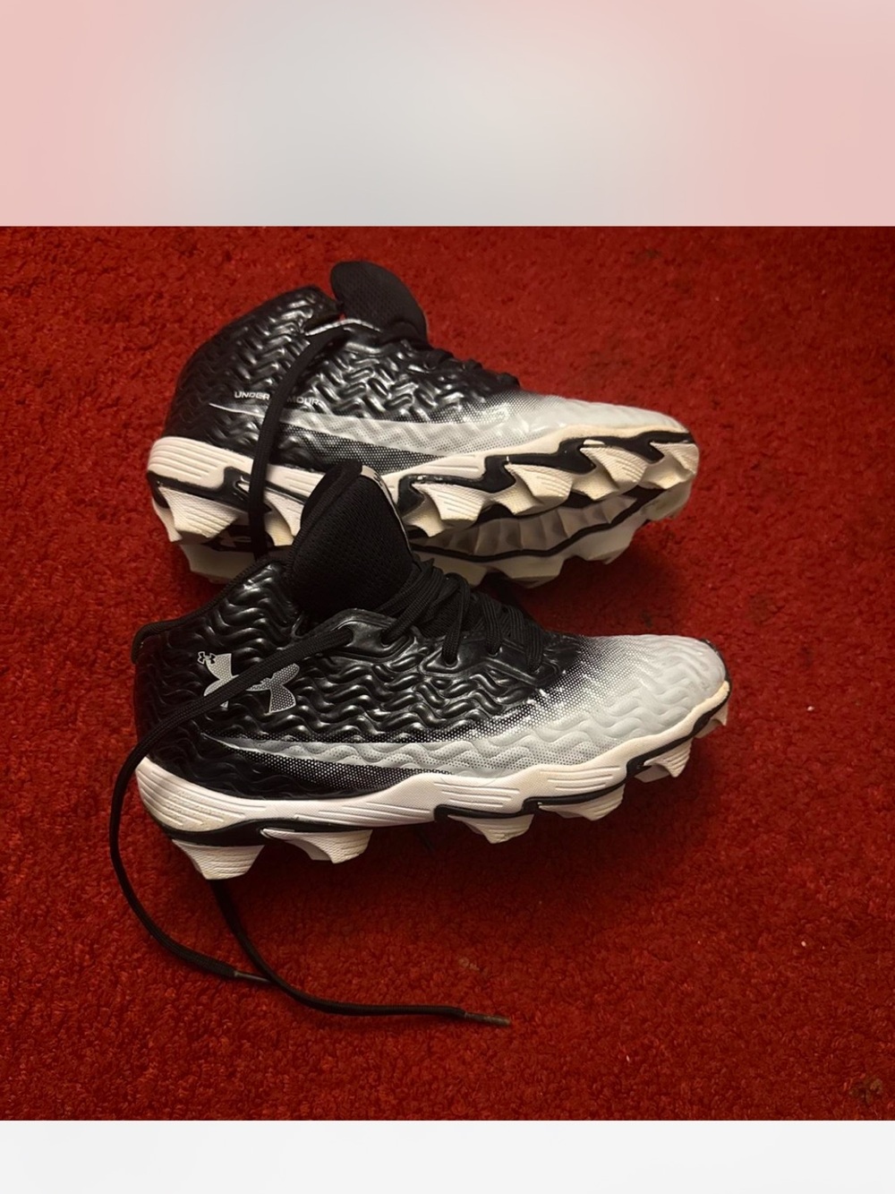 Under Armour Kids Black and White Gradient Cleats